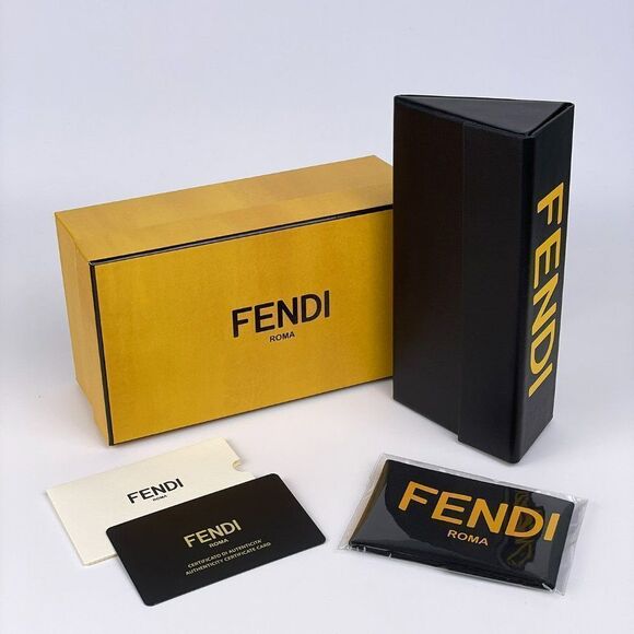 NEW Fendi FE50002I WAY 053 Shiny Havana Women Square Oversized Eyeglasses